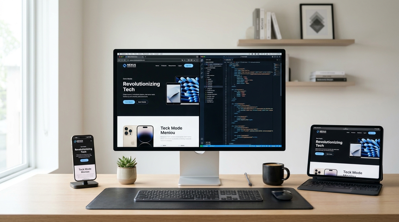 Modernes Webdesign auf Monitor